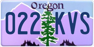 OR license plate 022KVS