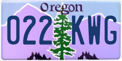 OR license plate 022KWG