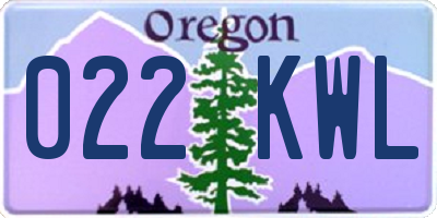 OR license plate 022KWL
