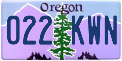 OR license plate 022KWN