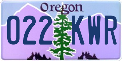 OR license plate 022KWR