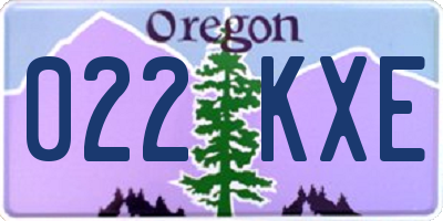 OR license plate 022KXE