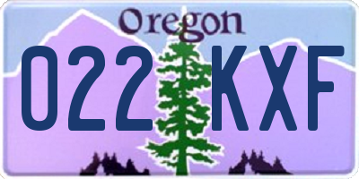 OR license plate 022KXF