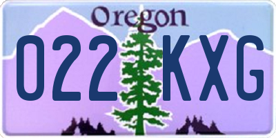 OR license plate 022KXG