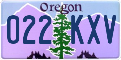 OR license plate 022KXV