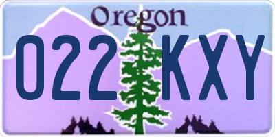 OR license plate 022KXY