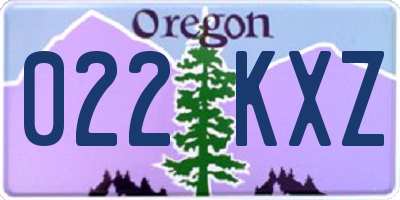 OR license plate 022KXZ