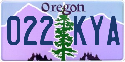 OR license plate 022KYA