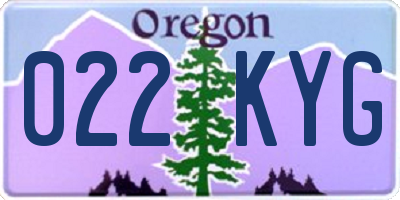 OR license plate 022KYG