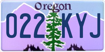 OR license plate 022KYJ