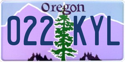 OR license plate 022KYL