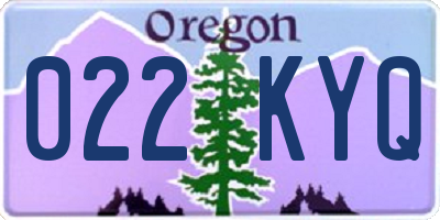 OR license plate 022KYQ