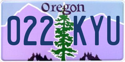 OR license plate 022KYU