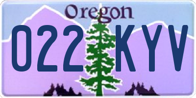 OR license plate 022KYV