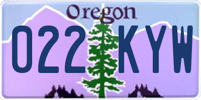 OR license plate 022KYW