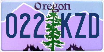 OR license plate 022KZD