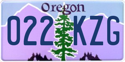 OR license plate 022KZG