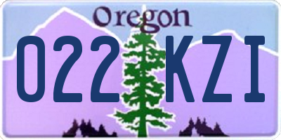 OR license plate 022KZI