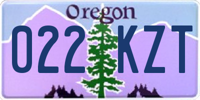 OR license plate 022KZT