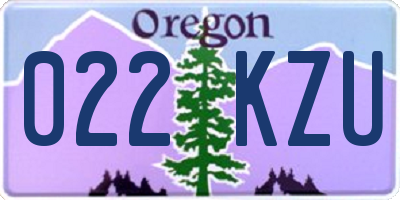 OR license plate 022KZU