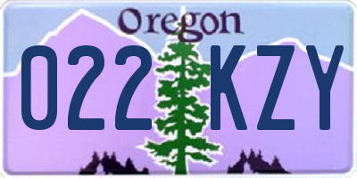 OR license plate 022KZY