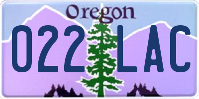 OR license plate 022LAC
