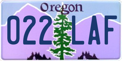 OR license plate 022LAF