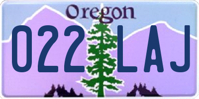 OR license plate 022LAJ