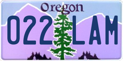 OR license plate 022LAM