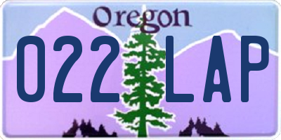 OR license plate 022LAP