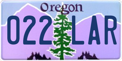 OR license plate 022LAR