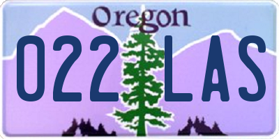 OR license plate 022LAS
