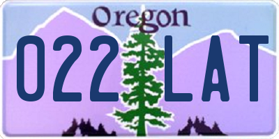 OR license plate 022LAT