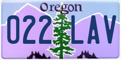 OR license plate 022LAV
