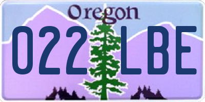 OR license plate 022LBE