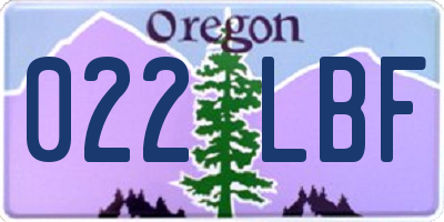 OR license plate 022LBF