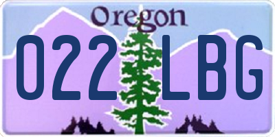 OR license plate 022LBG