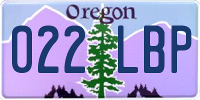 OR license plate 022LBP