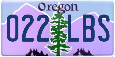 OR license plate 022LBS