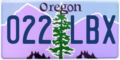 OR license plate 022LBX
