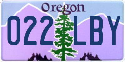 OR license plate 022LBY