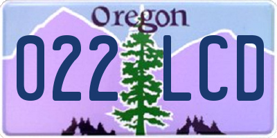 OR license plate 022LCD