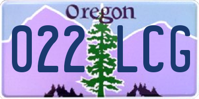 OR license plate 022LCG