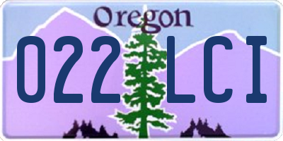 OR license plate 022LCI