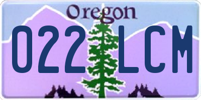 OR license plate 022LCM