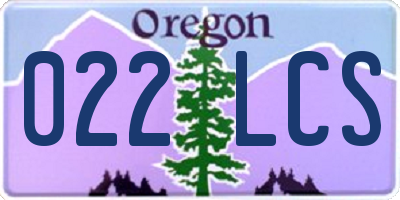 OR license plate 022LCS