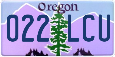 OR license plate 022LCU