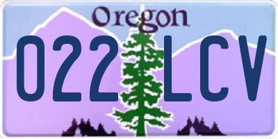 OR license plate 022LCV
