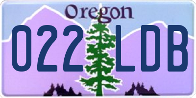 OR license plate 022LDB