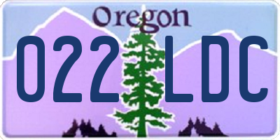 OR license plate 022LDC